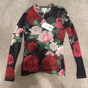 Johnny Was Black and Red Long Sleeve Tee